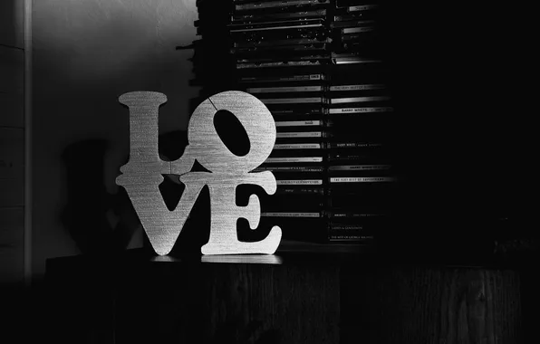 Love, the inscription, mood, black and white, love, drives, mood