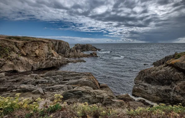 Rocks, coast, France, Brittany