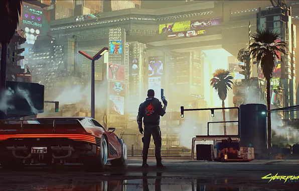 Rpg, video game, night city, CD Projekt RED, Man, Cyberpunk 2077, Cyberpunk, wapon