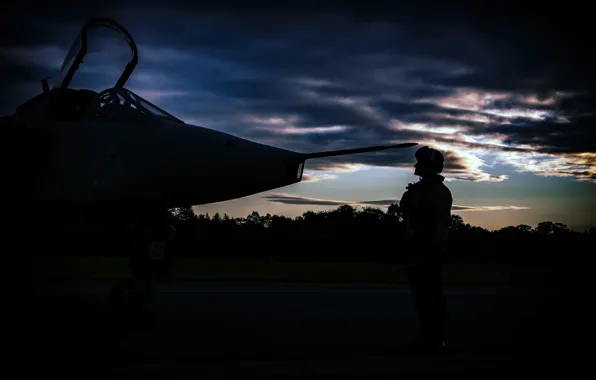 Picture Jaguar, pilot, the airfield, fighter-bomber, SEPECAT