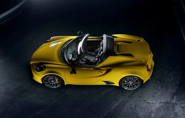 Yellow, Convertible, spider, Alfa Romeo, Car, 2015