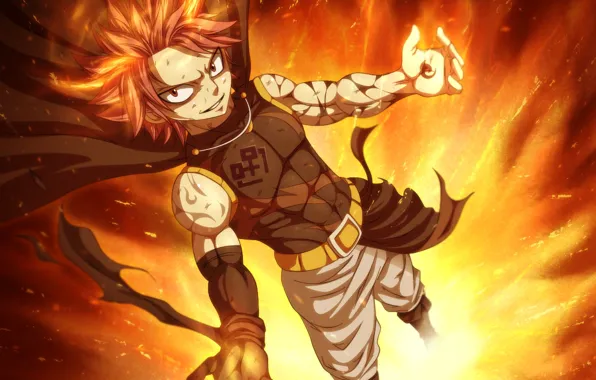 MAG, guy, anime, art, fairy tail, Natsu Dragneel