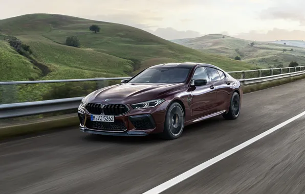 Road, hills, coupe, BMW, 2019, M8, the four-door, M8 Gran Coupe