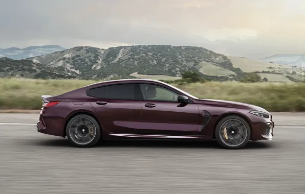 Picture movement, coupe, BMW, side, 2019, M8, the four-door, M8 Gran Coupe