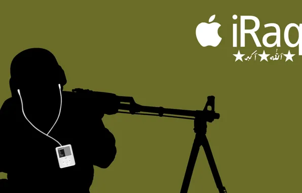 Ipod, silhouette, soldiers