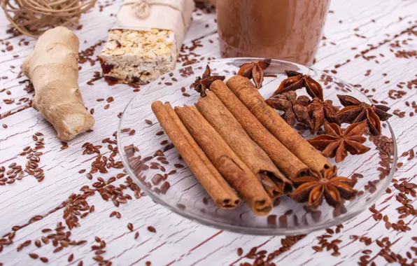 Coffee, cinnamon, Carnation, ginger