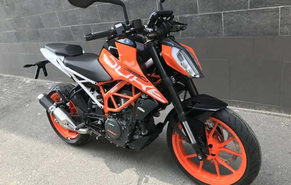 Motorcycle, is, moto, KTM, wheel, the wall, KTM Duke 390