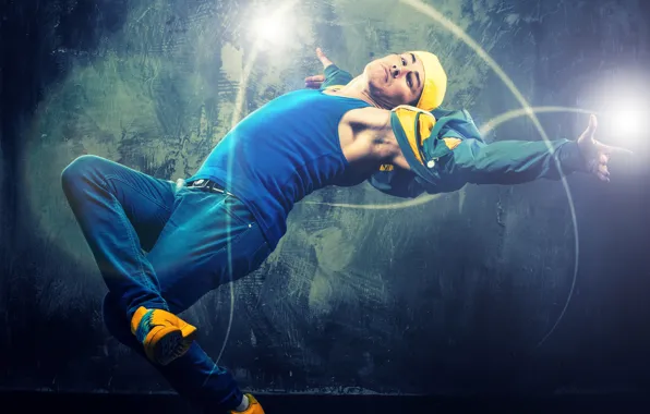 Picture light, pose, wall, dance, jeans, Mike, jacket, male