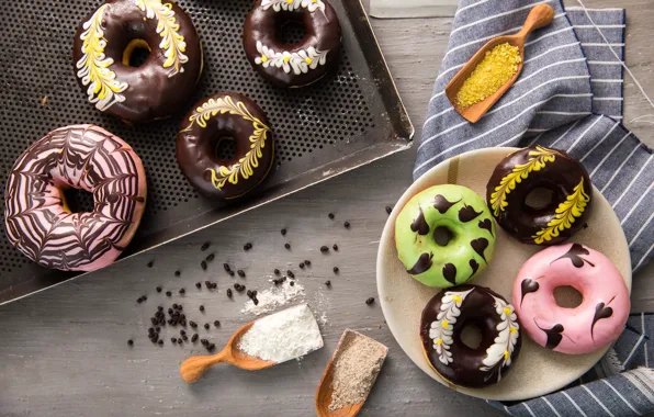 Chocolate, donuts, cuts