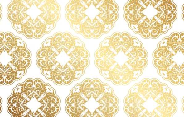 Picture pattern, white background, texture, background, gold, decorative