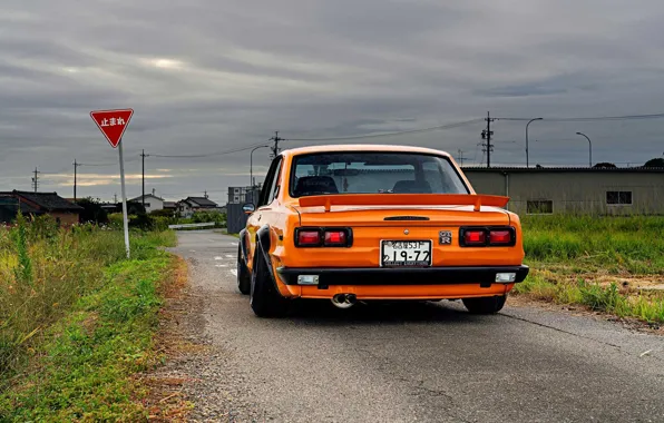 Auto, Machine, Orange, Nissan, Nissan, Lights, Car, 2000
