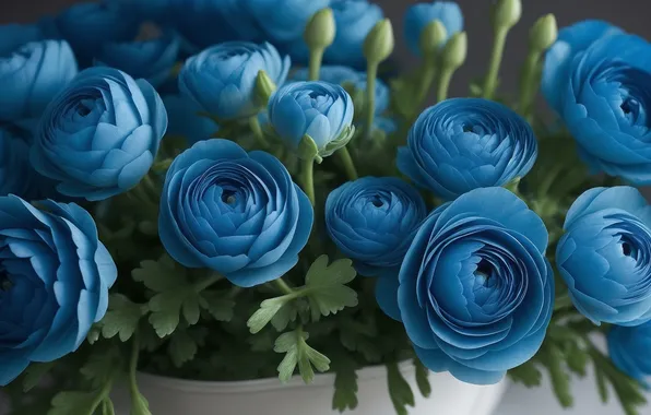 Flower, flowers, blue, green, green, tenderness, figure, plant