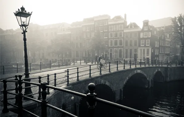 Picture bridge, river, Amsterdam, Amsterdam, old Amsterdam