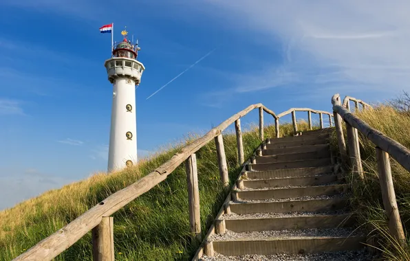 Picture the sky, lighthouse, the stairs
