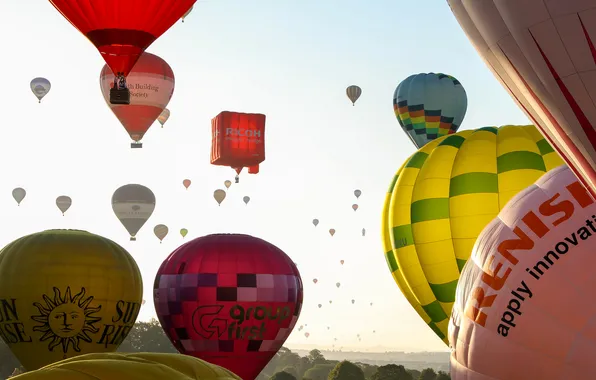 The sky, flight, landscape, balloon