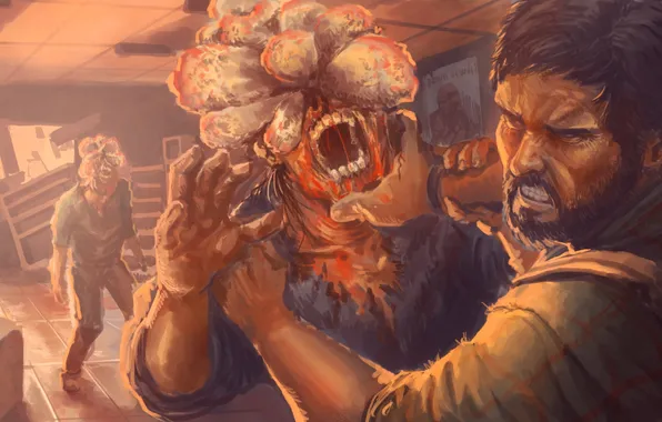 Picture art, art, the last of us, Joel, Joel, clickers, click beetles