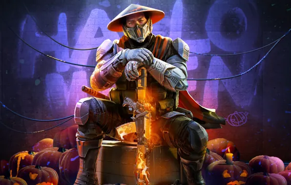 Picture warrior, mask, machine, pumpkin, Call of Duty, skin, Mobile, Hidora Kai