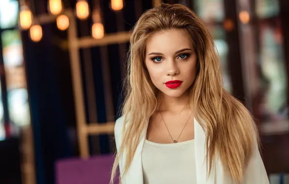 Look, background, model, portrait, makeup, hairstyle, blonde, beauty