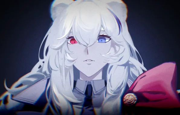 Girl, ears, heterochromia, Arknights, Little