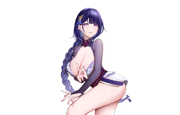 Girl, sexy, cleavage, blouse, long hair, boobs, anime, beautiful