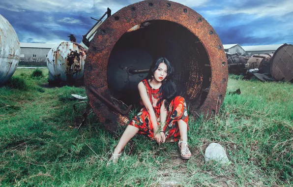 Girl, pose, background