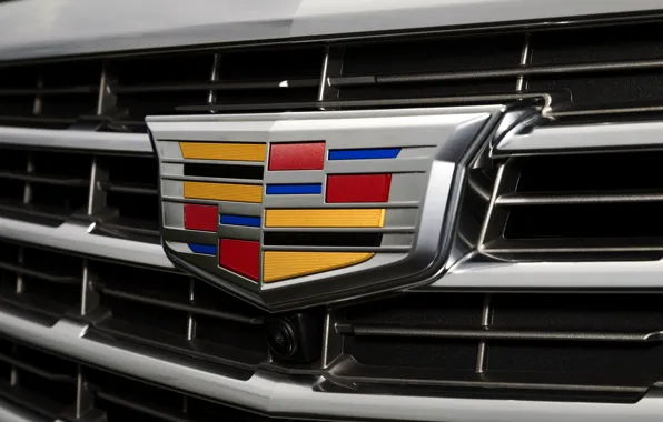 Cadillac, logo, camera, before, emblem, Cadillac, grille
