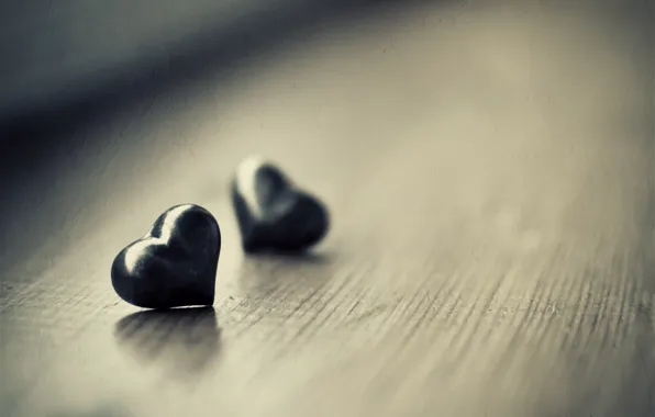 Macro, photo, table, mood, Wallpaper, heart, hearts, different