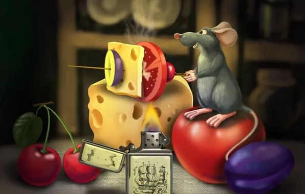 Cartoon, food, Ratatouille