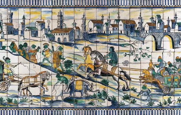 Museum, Picture, Tile, Portugal, Lisbon, Mosaic, Museum exhibit, Workshop of Manuel Francisco