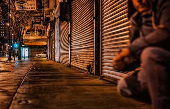 The city, street, the evening, Chicago, guy, Illinois