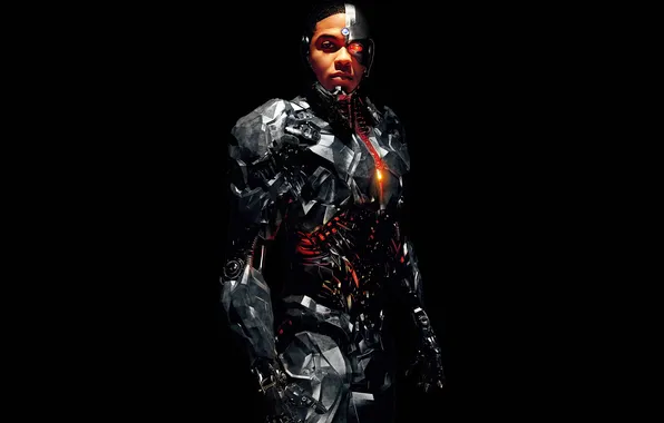 Costume, black background, comic, Cyborg, DC comics, Justice League, Ray Fisher, Ray Fisher
