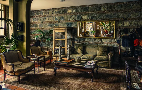 Picture sofa, chair, table, living room