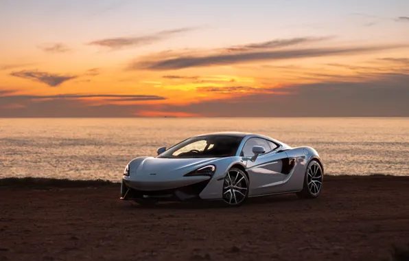 Picture McLaren, McLaren 570, McLaren 570GT, shore, 570GT, water, the sky, horizon
