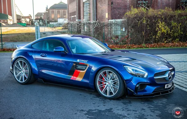 Mercedes-Benz, Blue, AMG, GTS, Vossen