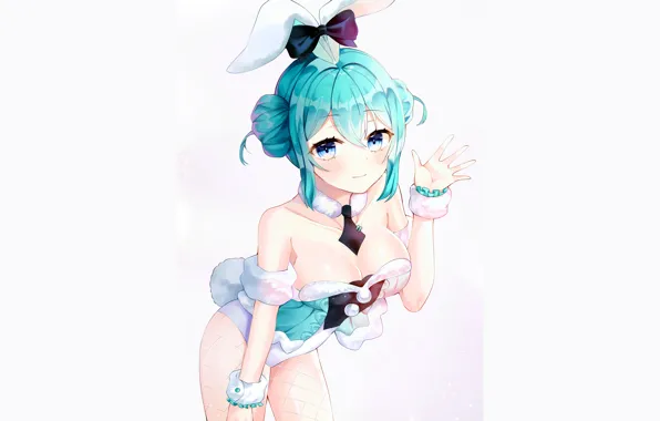 Girl, sexy, cleavage, boobs, anime, blue eyes, beautiful, short hair