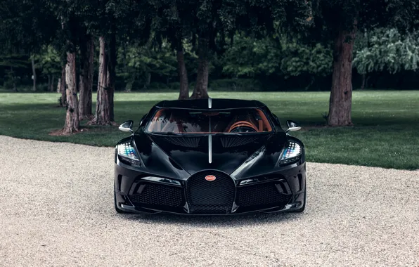 Bugatti, black, front, The Black Car, Bugatti The Black Car