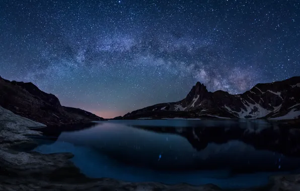 Stars, reflection, mirror, The Milky Way, Bulgaria, secrets, Rila national Park, Rila mountain