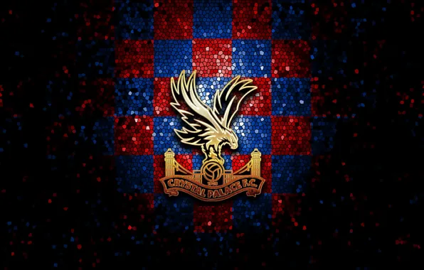 Wallpaper, sport, logo, football, glitter, checkered, Crystal Palace