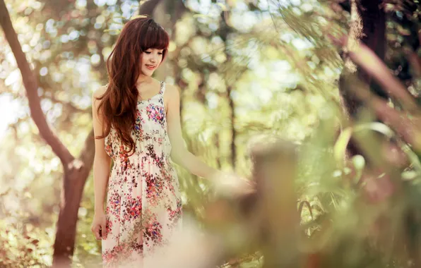 Picture summer, girl, nature, Asian