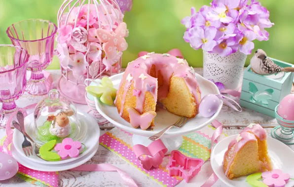 Flowers, eggs, spring, Easter, flowers, spring, Easter, cupcakes