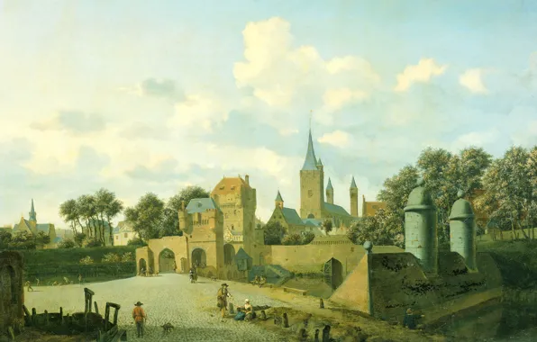 Picture the city, picture, Jan van der Heyden, St. Severin in Cologne in the Urban Landscape