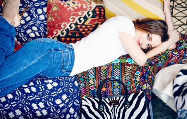 Girl, jeans, Mike, lies, bag, Leighton Meester, Leighton Meester