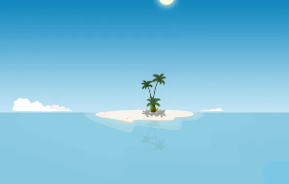 Island, minimalism, vector