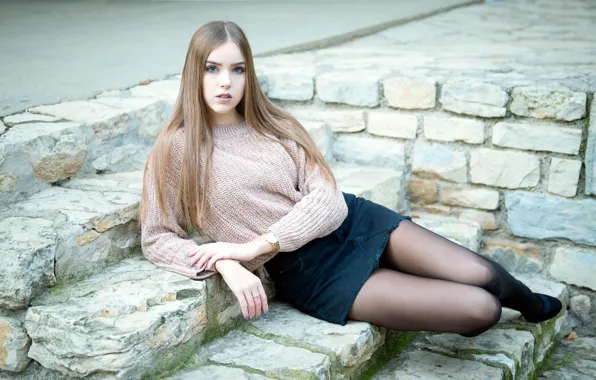 Skirt, legs, sponge, the beauty, sweater, Garcia, Emmanuel