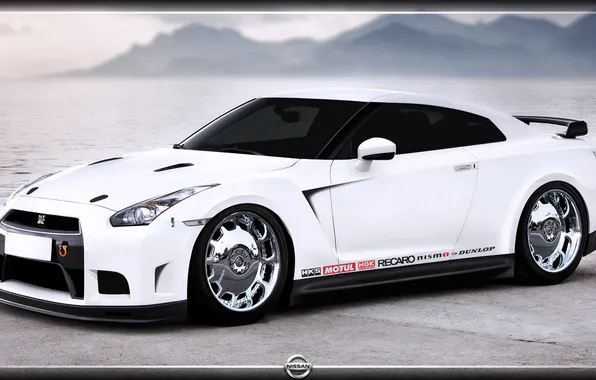 Picture white, mountains, Egoist, Nissan GTR