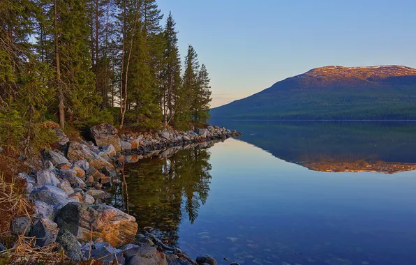 Landscape, mountains, lake