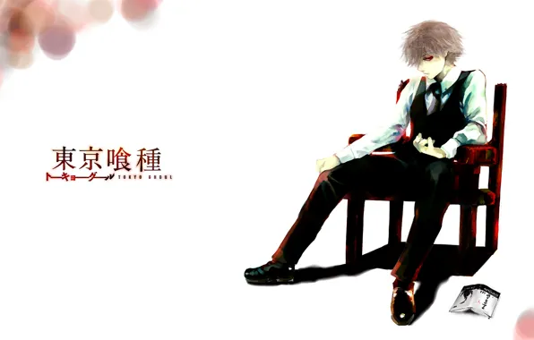 Anime, white hair, anime, red eye, Tokyo Ghoul, Ken Kanek, Tokyo Ghoul, The Kaneko Ken