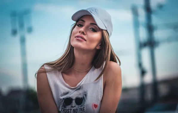 Look, model, portrait, makeup, Mike, hairstyle, cap, Angela