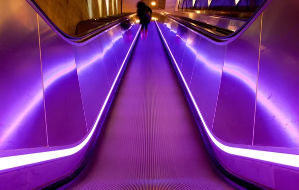 Girl, Wallpaper, escalator