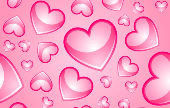 Picture background, pink, hearts